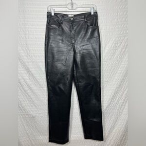 Wilfred Black Melina Faux Leather Straight Leg Pants Size 6